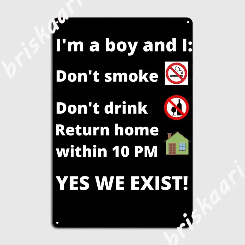 I M A Boy And I Poster Metal Plaque Cinema Designing Garage Decoration Cinema Living Room Tin sign Posters