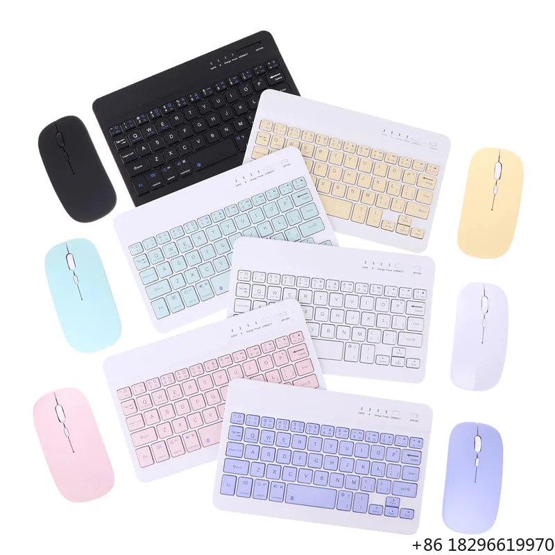 Ultrathin Wireless Keyboard Mouse Combo 7/10 Inch Multi Language Custom Pattern For Tablet