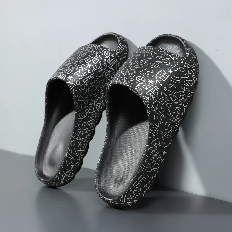 

Мужские тапочки, новые модные повседневные спортивные сандалии большого размера на толстой подошве, мужские легкие дышащие уличные пляжные туфли из ЭВА, мужская обувь