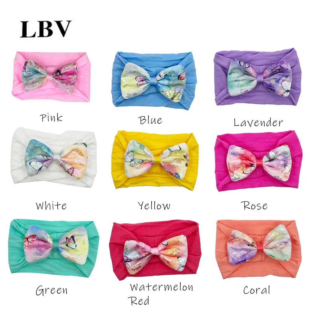 15Pcs Bowknot Nylon Headband for Kids Girls Elastic Hair Band Baby Hairband Boutique Turban Headwear Hair Accessories