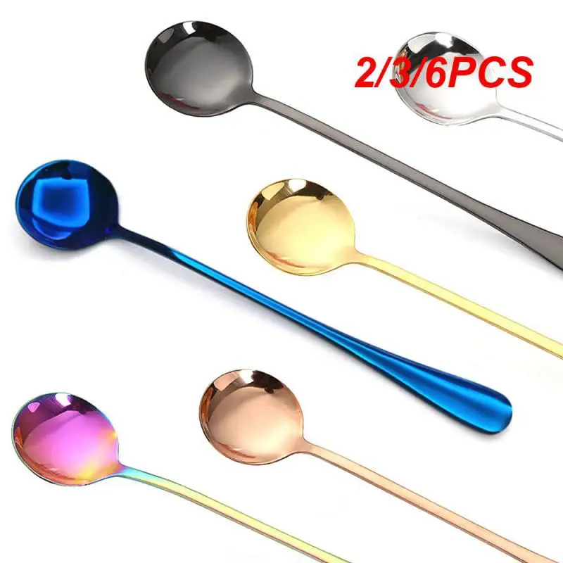 2/3/6PCS Stainless Steel Durable Round Head Spoon Ergonomic Handle Innovative Durable And Versatile Spoon Exclusive