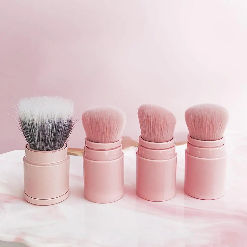 

1pcs Portable Retractable Makeup Brush Loose Powder Brush Fiber With Tool Blush Soft Telescopic Hair Cover Makeup C0U6