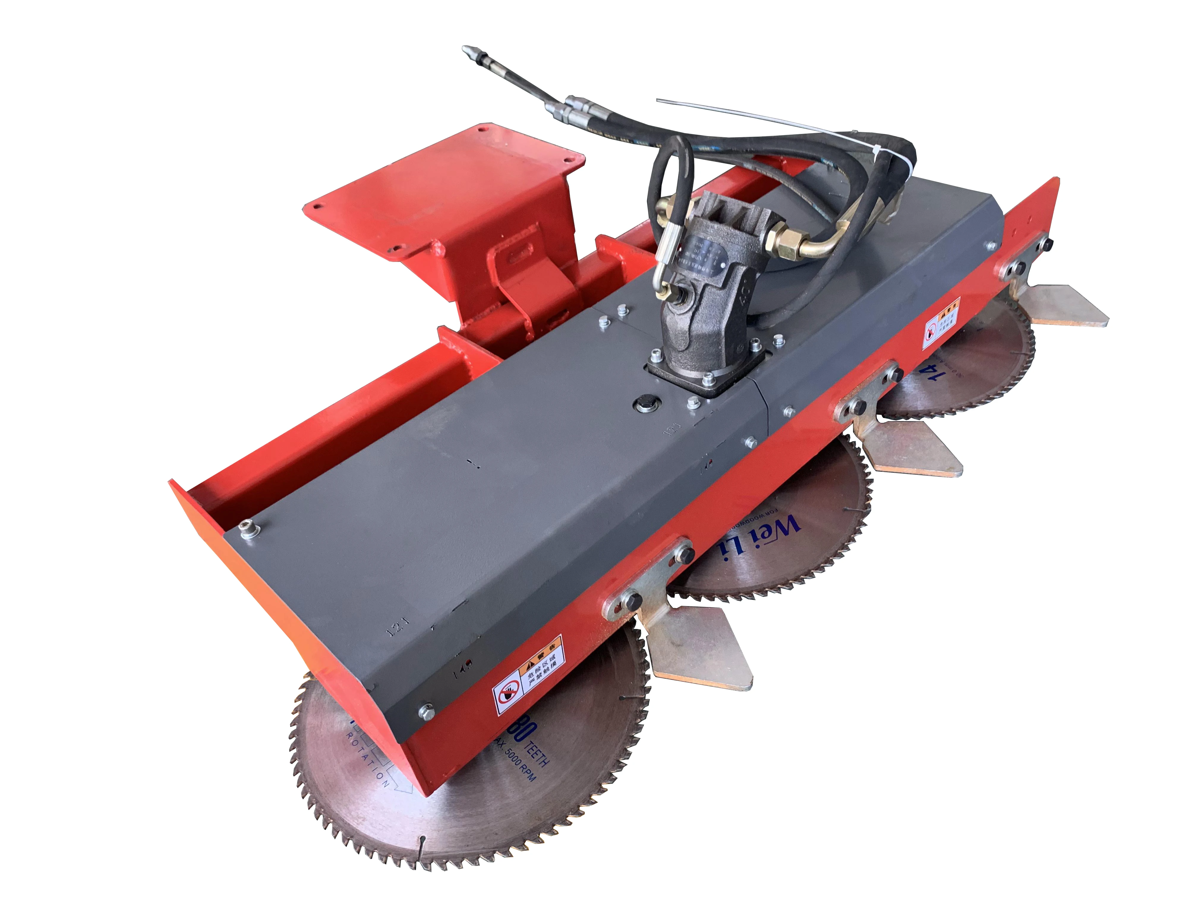 Mini Excavator 4-Blade Saw Head Hydraulic Hedge Cutter Attachment with Engine and Pump 300mm Circular Saw 2500rpm