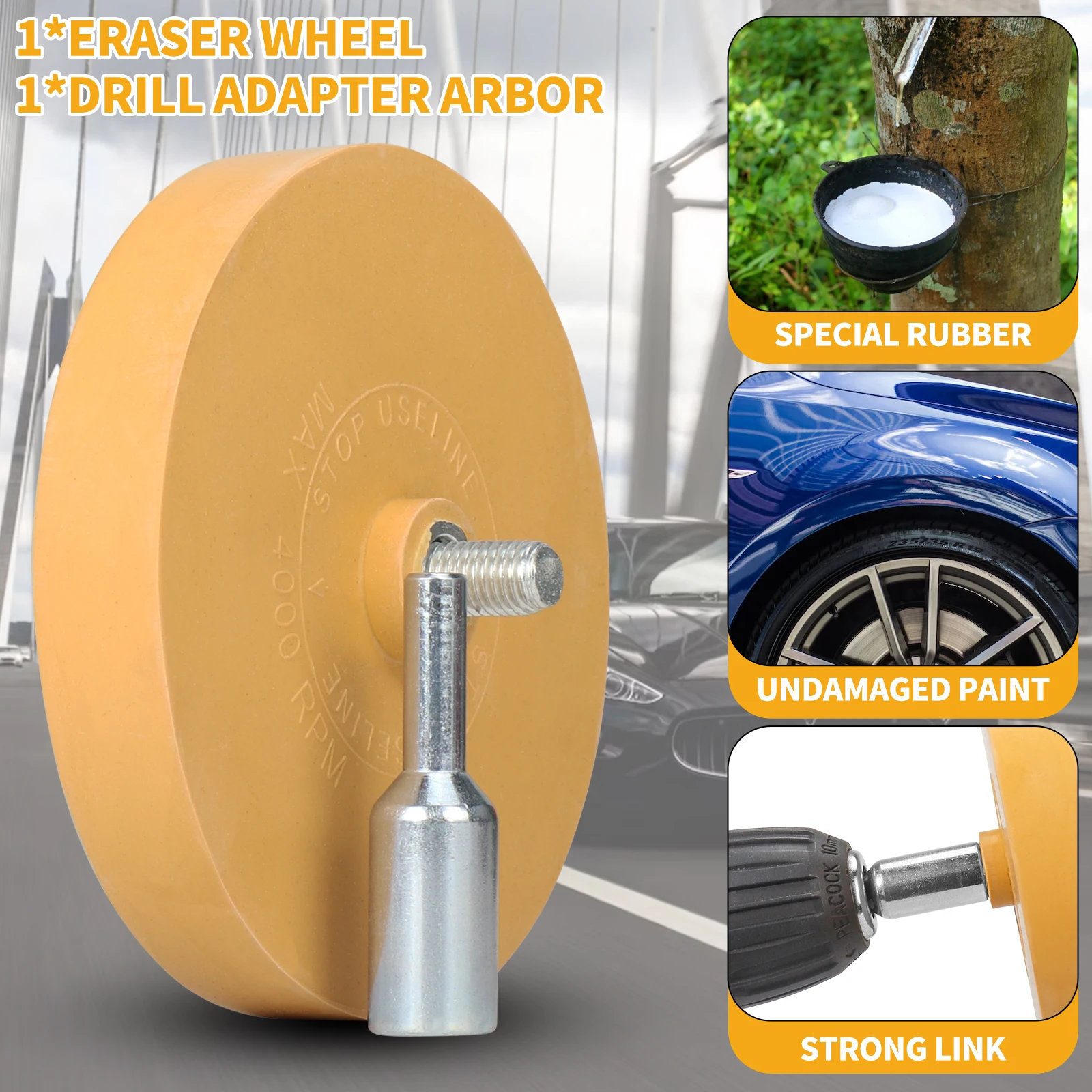 Imagem -06 - Heavy Duty Rubber Eraser Wheel Removedor Adesivo de Riscas Decalque Vinil Ferramenta de Remoção Gráfica 90 mm