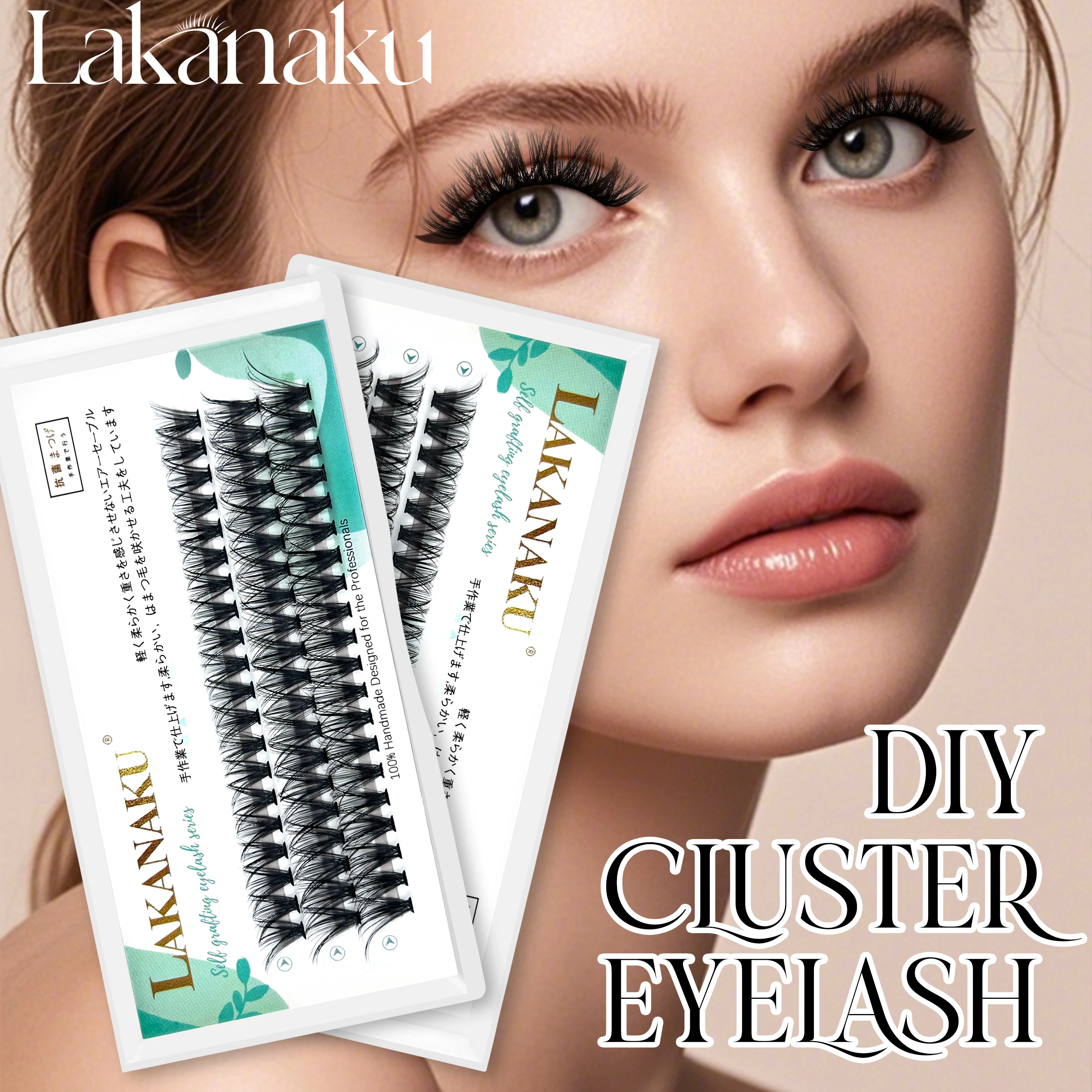 LAKANAKU Lashes Cluster Kit 10Case/Lot DIY Eyelashes Extensions Individual Lashes Natural Mixed Volume Lashes DIY Easy to Use