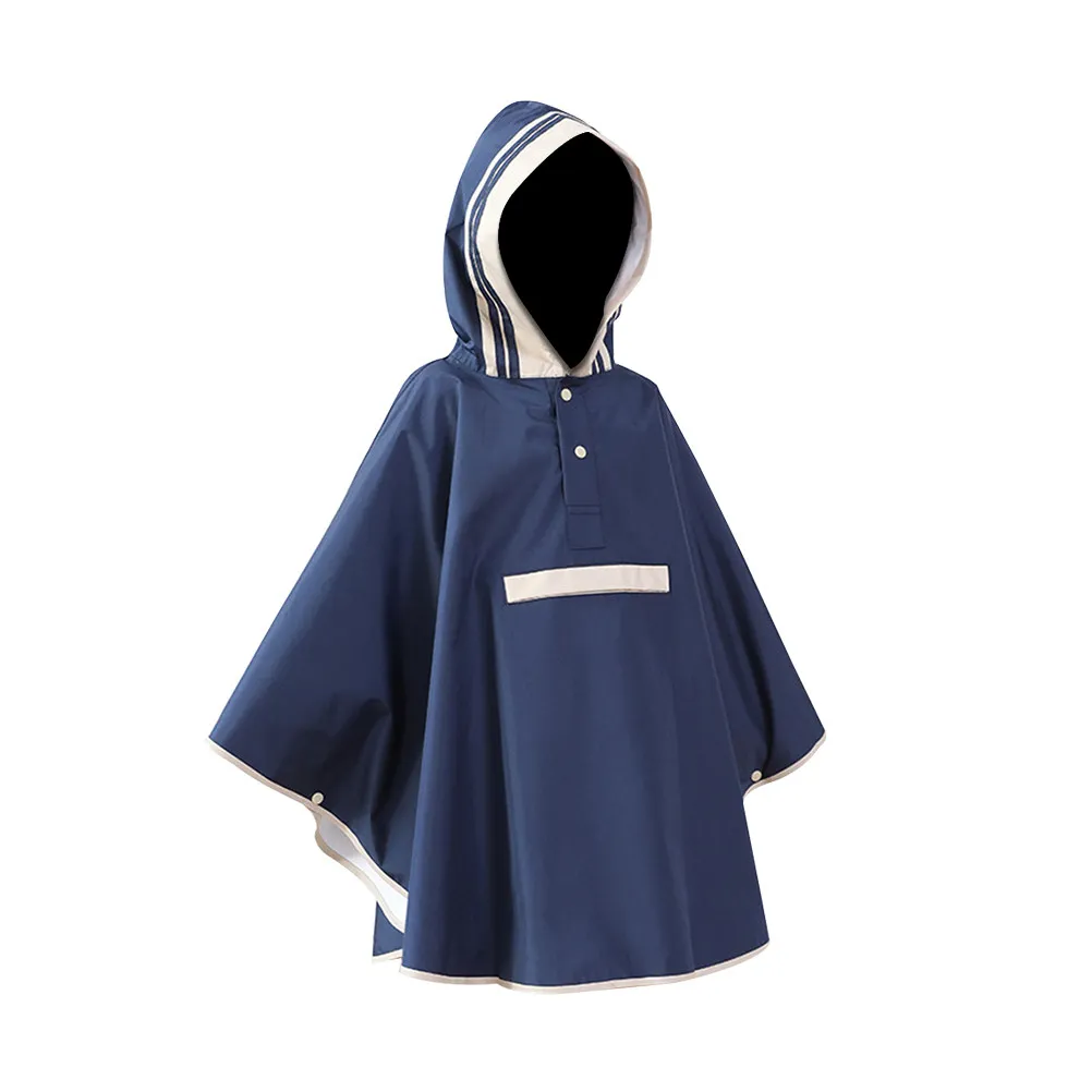 

Raincoat Waterproof Poncho Navy Blue Hooded Rainwear Size S Functional Outdoor Travel Camping Rain Jacket