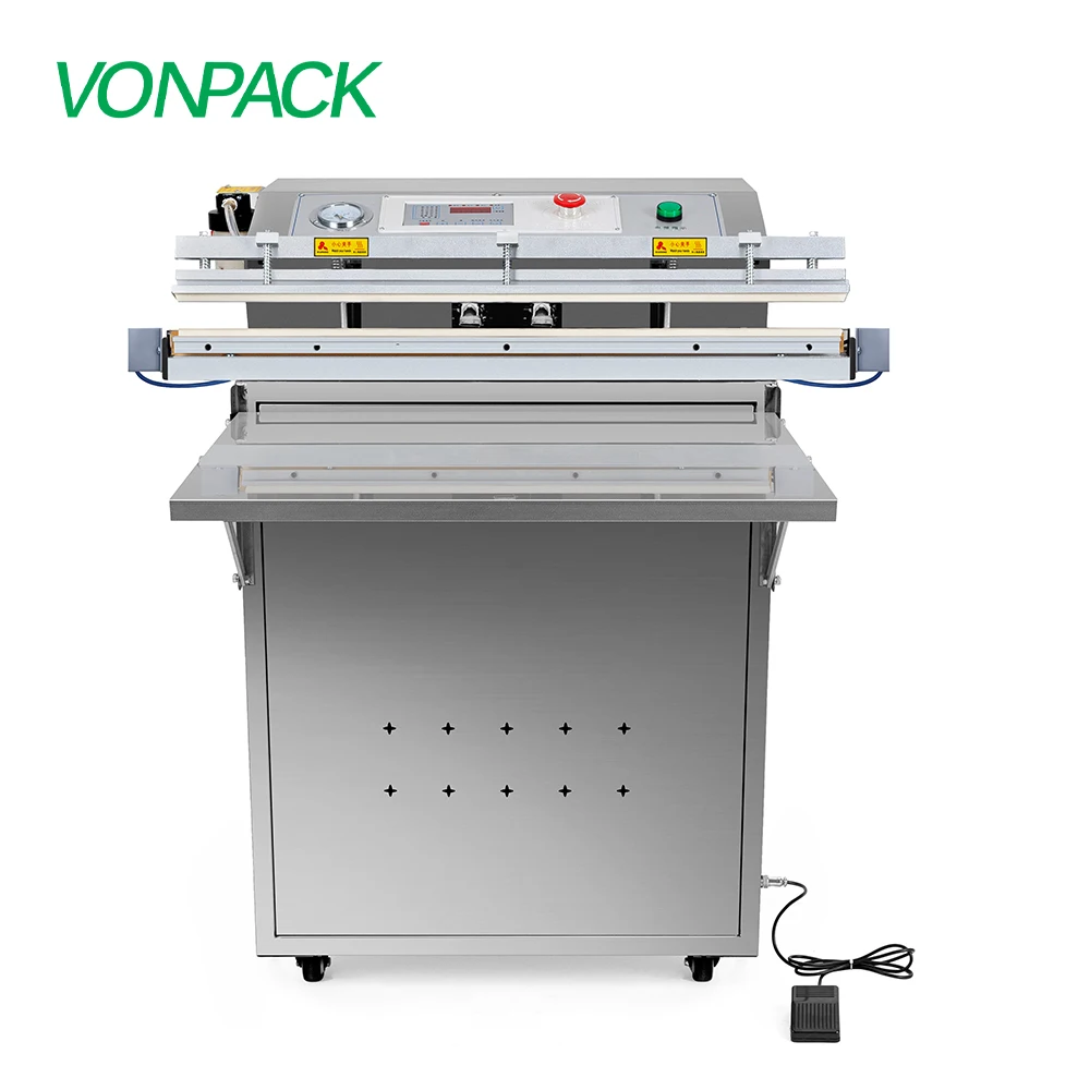 800ES External Vacuum Sealing Machine Stainless Steel Vacuum Packaging Machine Manual Auto Sealer for Fruit Meat Vegetable