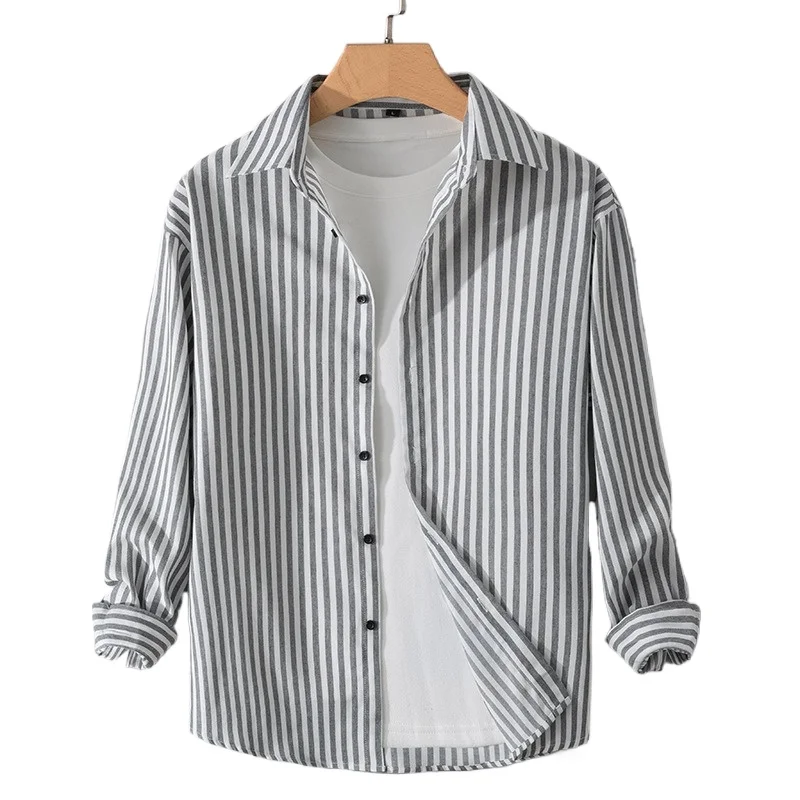 

Autumn New Men's Trend Plaid Shirt Hong Kong Style Casual Long Sleeve Jacket Teen Men's Clothing