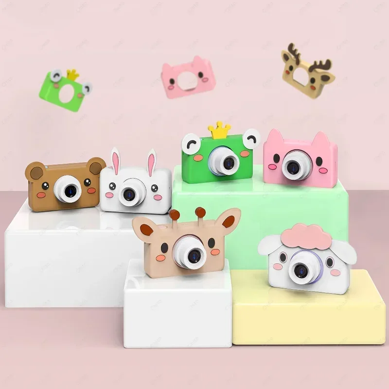 Mini Cute Children Digital Camera For Kids Education Toy Photo Video Recorder Child Girl Boy With Silicone Animal Case Camaras