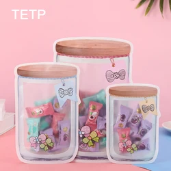 TETP 50Pcs Frosted Candy Packaigng Bags With Ziplock Home Handmade Cookies Chocolate Lollipop Nuts Storage Sealing Resealable