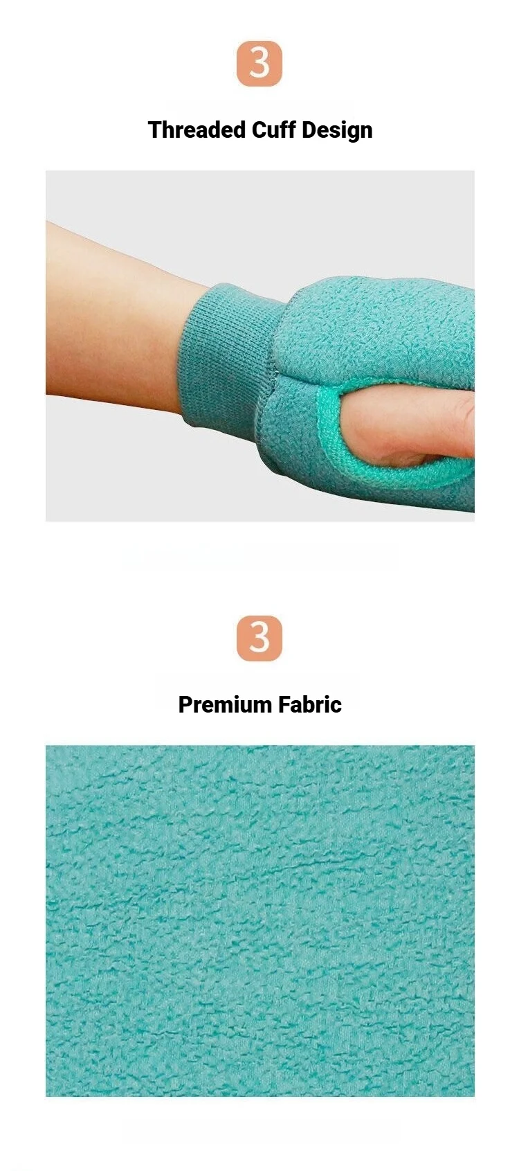 Peeling-Handschuhe zum Duschen, für Körpermassage, zur Entfernung abgestorbener Haut, Schaumreinigung, SPA-Badehandschuh, einfach zu verwenden. – Detail 4