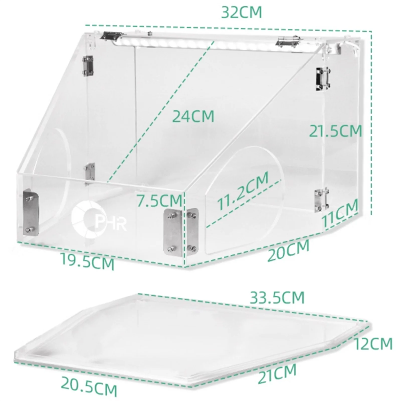 Electric Grinding Dust Box with Light Clear for Wood Carving Micro Sculpting