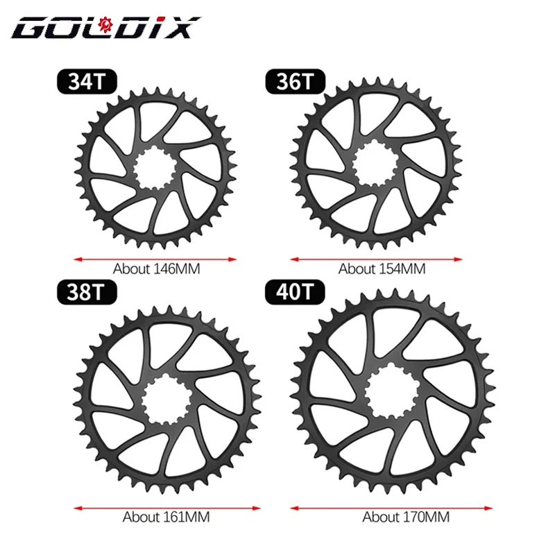 

GOLDIX 0mm offset circular narrow wide toothed sprocket 34T-40T 3 bolt straight mounted bicycle sprocket bicycle accessories