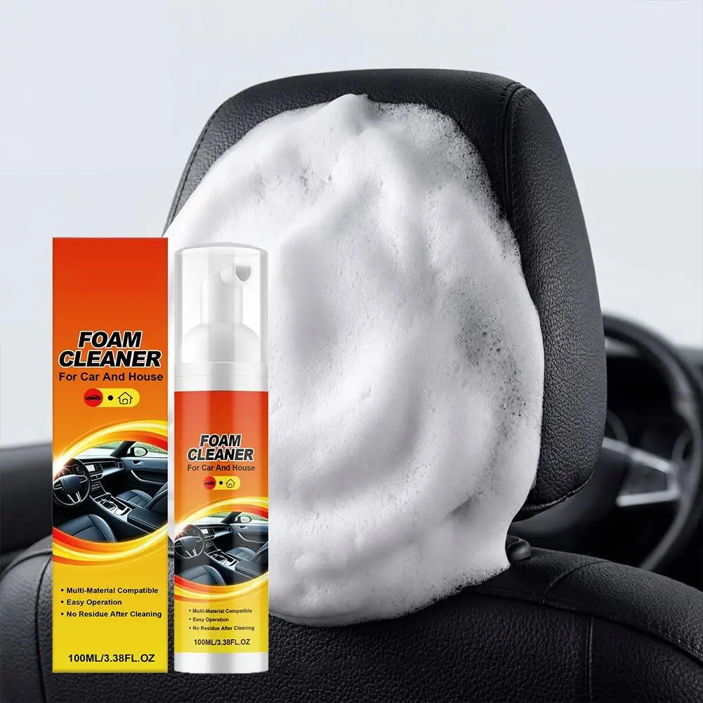 100ml All Purpose Foam Cleaner Spray Portable Powerful Stain Removal for Car Interior Upholstery Sofa Carpet Household Cleaning view 2