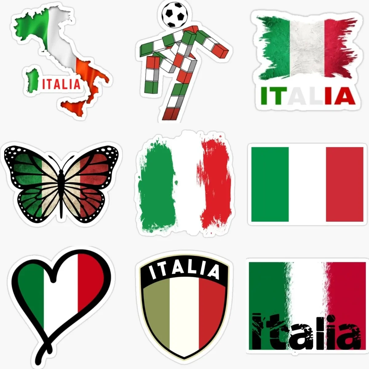 

Italia Flag Map Emblem Creative PVC Waterproof Stickers Accessories for Decorate Car Van Wall Room Table Fridge Helmet Camper