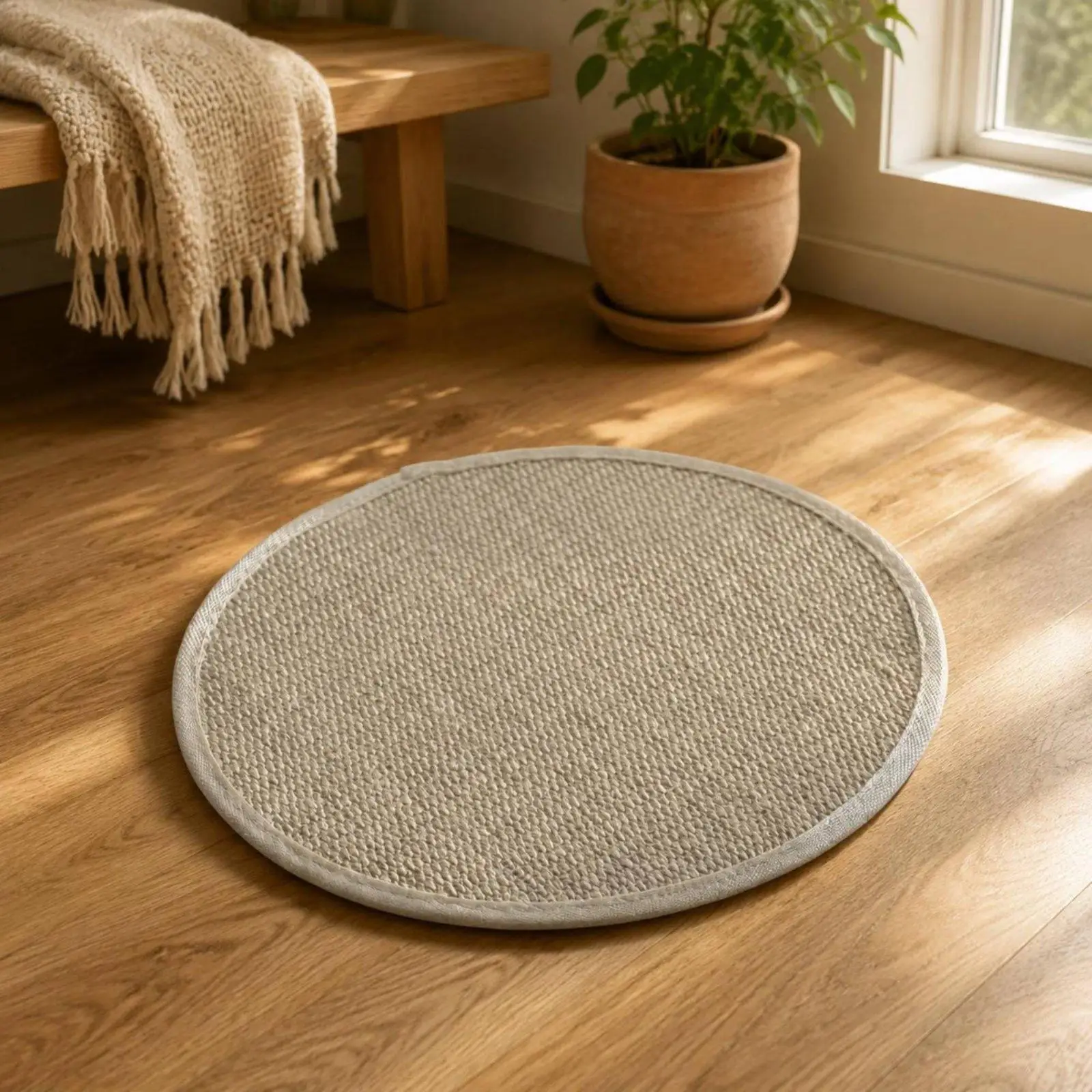 Natural Sisal Cat Sleeping Pad Adjustable Paper Bag Cat Bed Washable Nest for Indoor Cozy Naps