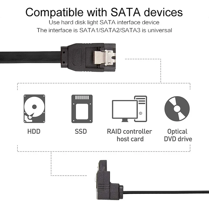 【Fast Ship】Sata Cable With High-Speed Serial Sort 3.0 6GB/Solid State Hard Disk Data Cable For SSD HDD Hard Disk Drive