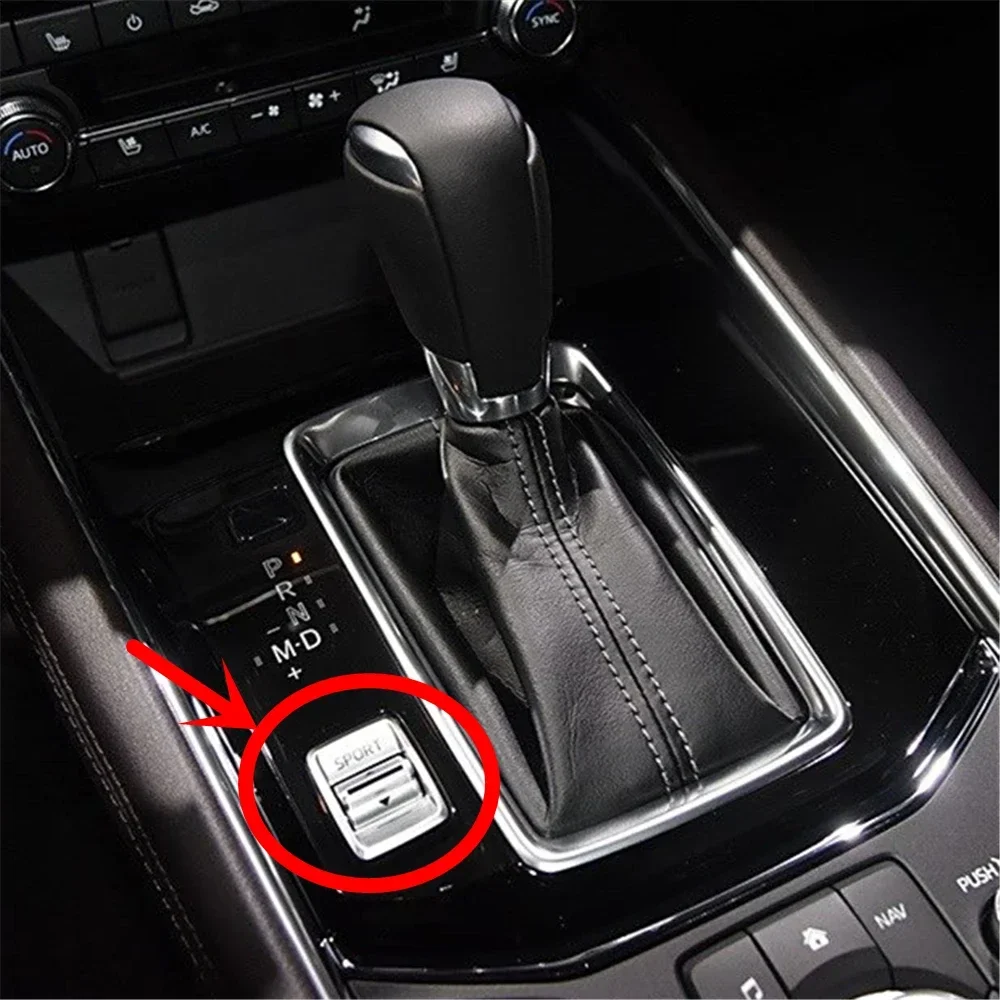 GMJ666YK0 Car Silver Sport Button Gear Shifter Panel Driving Mode Control Switch For Mazda 3 6 CX-3 18-21 CX-9 16-23 CX-5 16-24