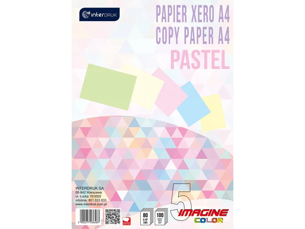 Interdruk Kantoorpapier Ksero Gekleurd Pastel 80g A4 100 Vellen