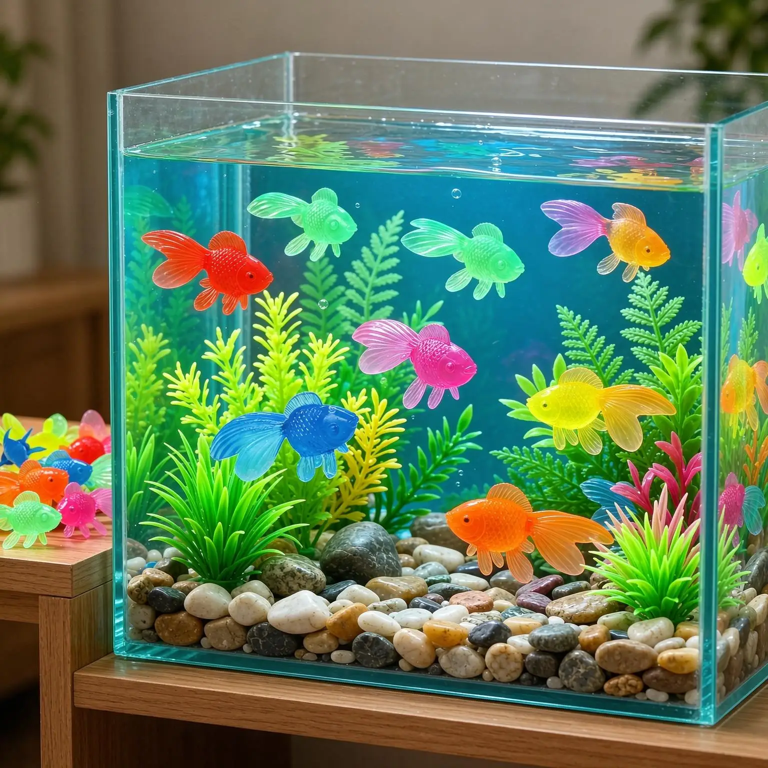 10/20/40Pcs Artificial Goldfish – Soft Rubber Fish Models for Aquarium Decoration, Vase Filler, Party Display & Photo Props TMZ
