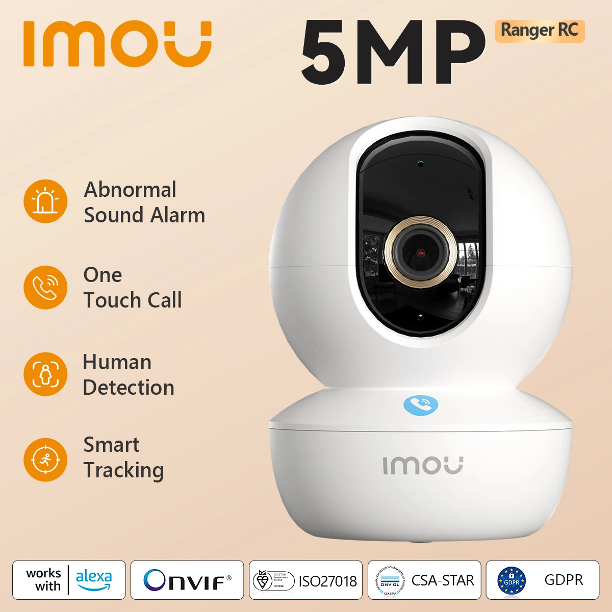 IMOU Ranger RC 5MP 3MP One-touch Call Indoor Video Surveillance Wifi Camera Security Human Detection Night Vision IP Camera