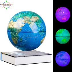 New Discoloration 3D Magnetic Levitation  Globe Lamp Night Light 14cm Rotating Globe Floating Lamp Home Decoration Holiday Gift