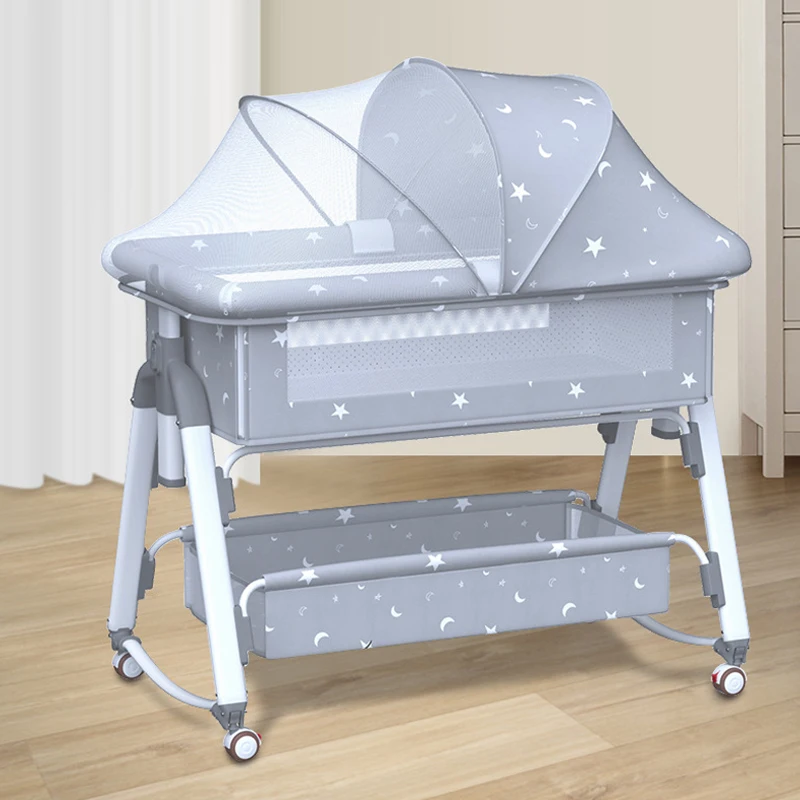 Baby crib baby crib splicing big bed child multi-function folding and lifting bb newborn baby crib