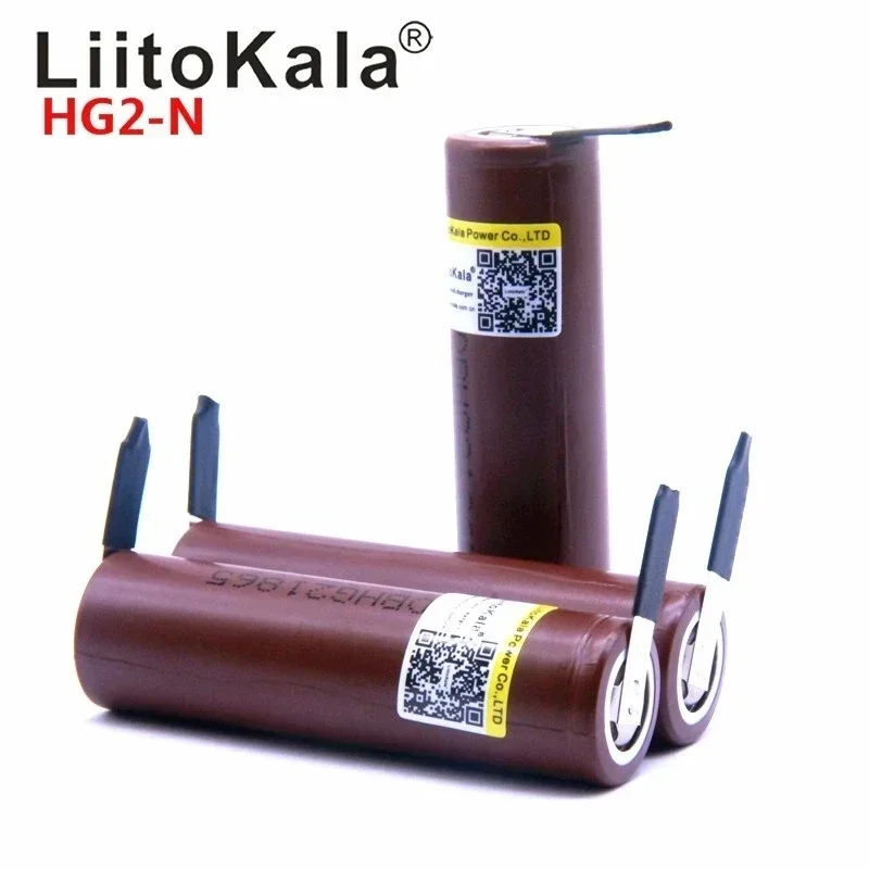 Hot 1-20pcs LiitoKala HG2 18650 3000mAh battery 3.6V discharge 20A dedicated High power discharge +DIY Nicke