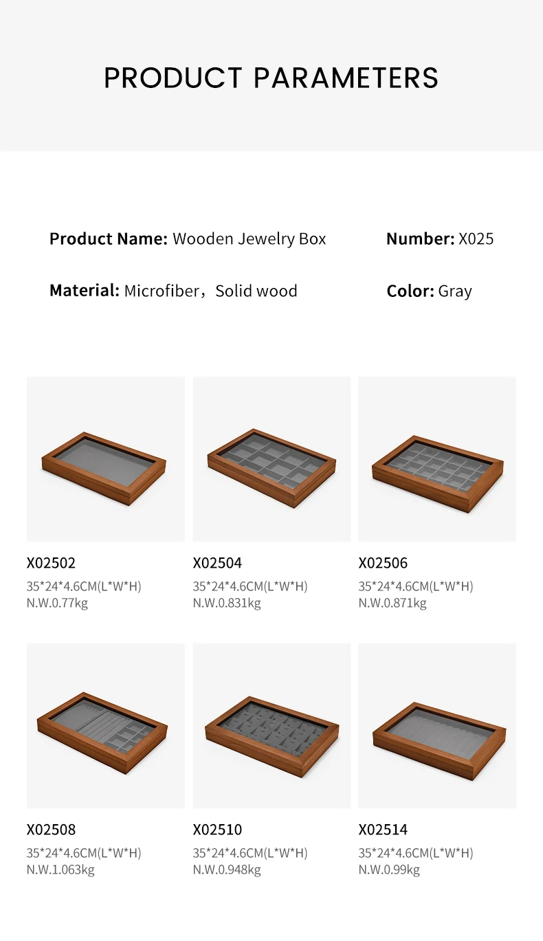 Wooden 3 in1 Multi-function Jewelry Display Box High quality Microfiber Ring Earring Bangle Organizer Case Luxury Storag Box