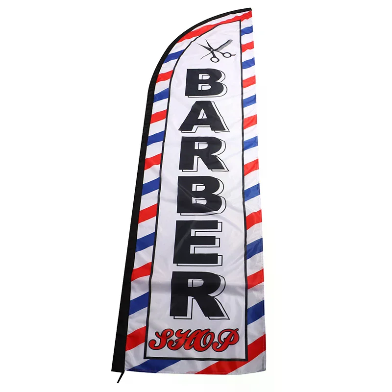 Barber Shop Flag Single-Side Barber Shop  Flag Banner Black Sleeve Decorative Flags Big Size