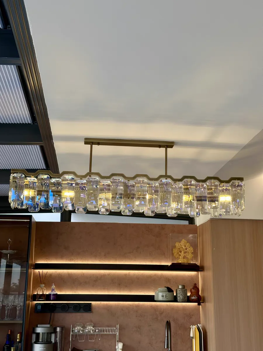 غرفة المعيشة الفاخرة الحديثة الخفيفة الملونة كريستال قلادة مصمم غرفة نوم غرفة الطعام الفاخرة شخصية الفن نمط جديد #4