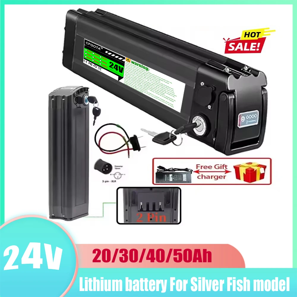 

24V lithium-ion battery pack, 20-100Ah, multiple options,for Silverfish 250W-1000W motors