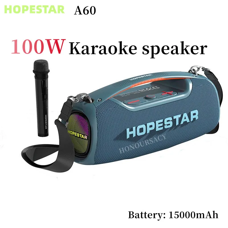 Hopestar A60 100W karaoke Bluetooth Speaker High Power Outdoor Portable Wireless Column Music Center Subwoofer Super Base Audio