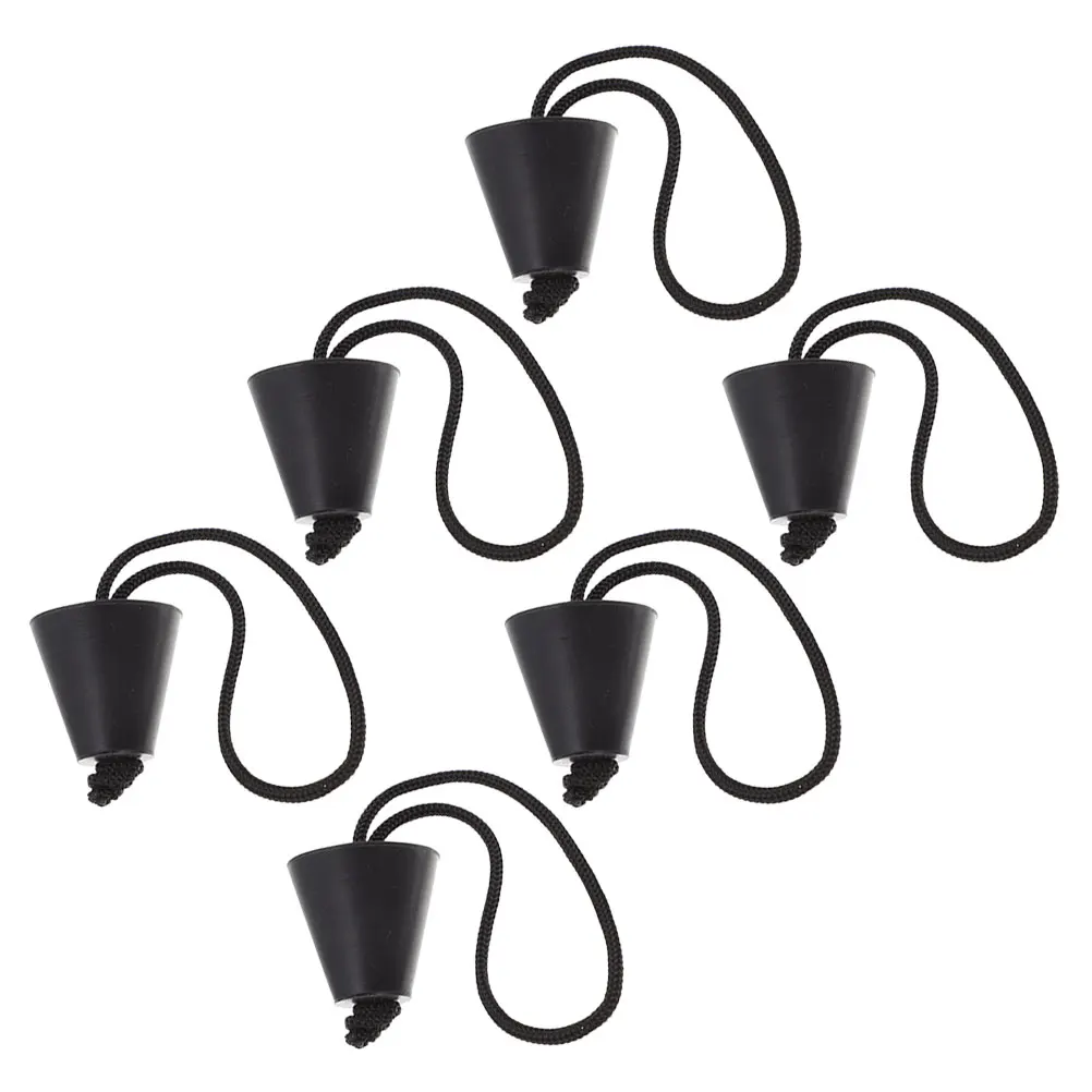 

6pcs Kayak Drain Plugs Black Silicone Fishing Boat Scupper Hole Stopper Waterproof Accessories Lightweight Portable