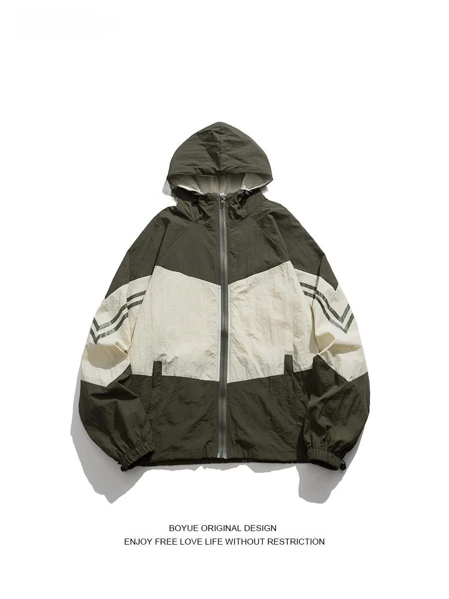 

Мужская солнцезащитная одежда с капюшоном Boyue, летняя верхняя одежда для студентов, модный открытый кардиган, тонкая куртка