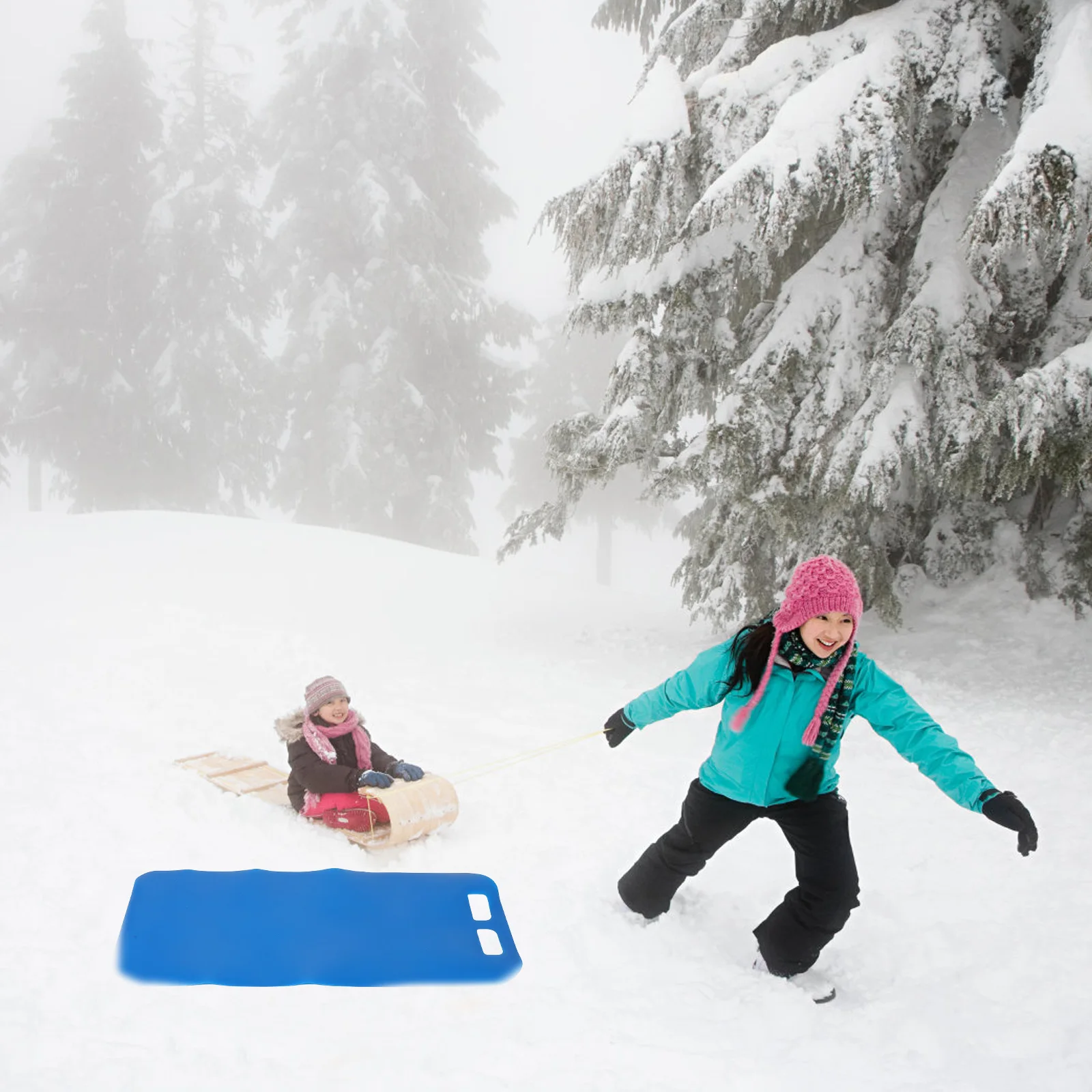 Simple Snow Sled Mat Roll Up Lightweight Plastic Yard Sled Mat Grass Sliding Board Snow Board Outdoor