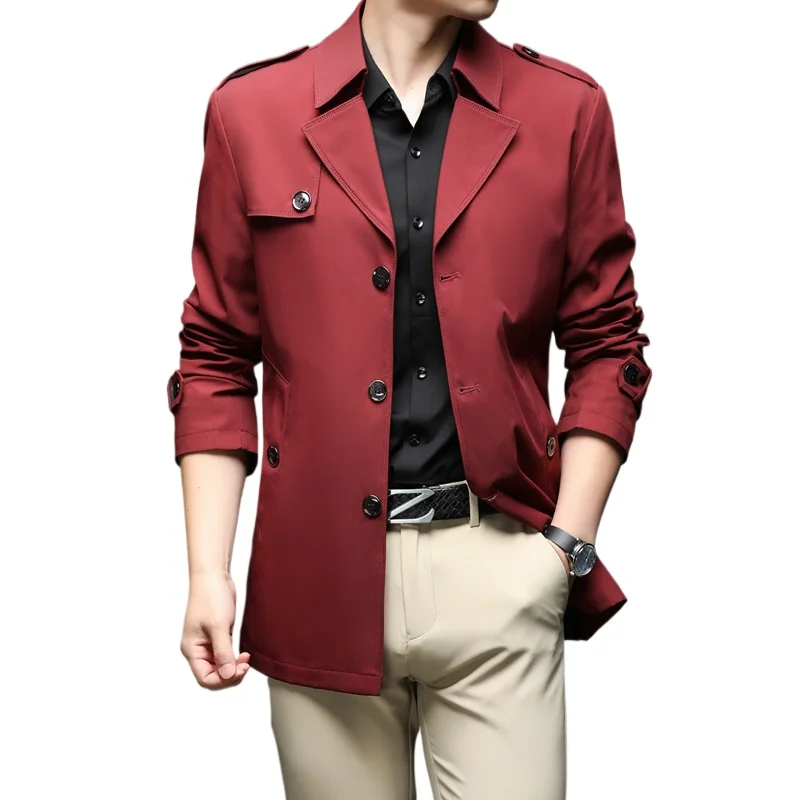 

Модная мужская деловая куртка Модный пиджак средней длины с курткой в британском стиле Верхняя одежда Удобный мужской повседневный топ