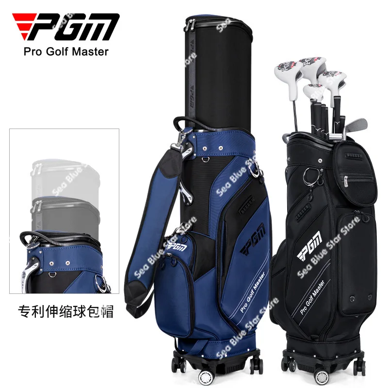 PGM Golf Bags Men's and Women's Hard Shell Retractable Ball Bags Four Wheels Flat Push Air Consignment Bags Inverted Clubs