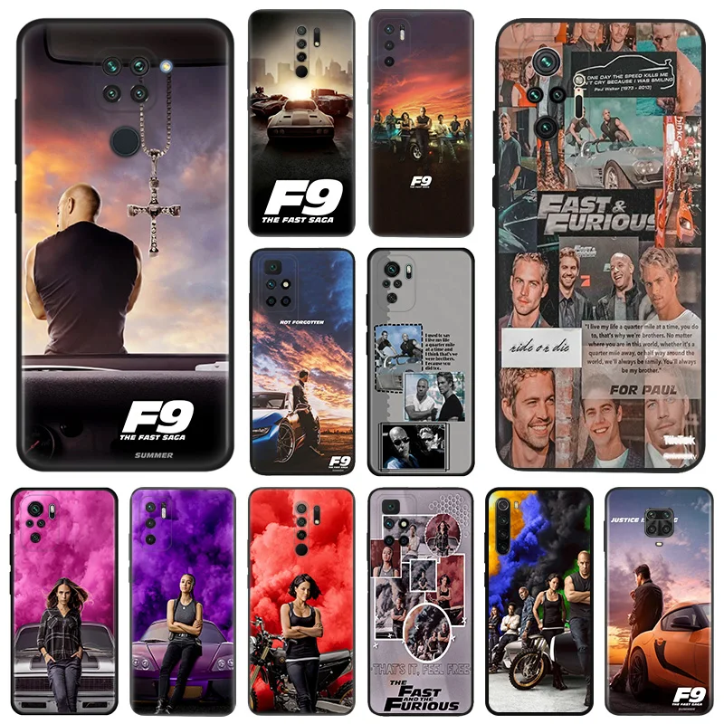 Matte Phone Cases For Redmi 9 9A 9C 9T K40 K60 A3 A2 A1 Plus Note 9s 8T 7 8 Pro A3X K60E Fast Furious 9 Black Soft Cover