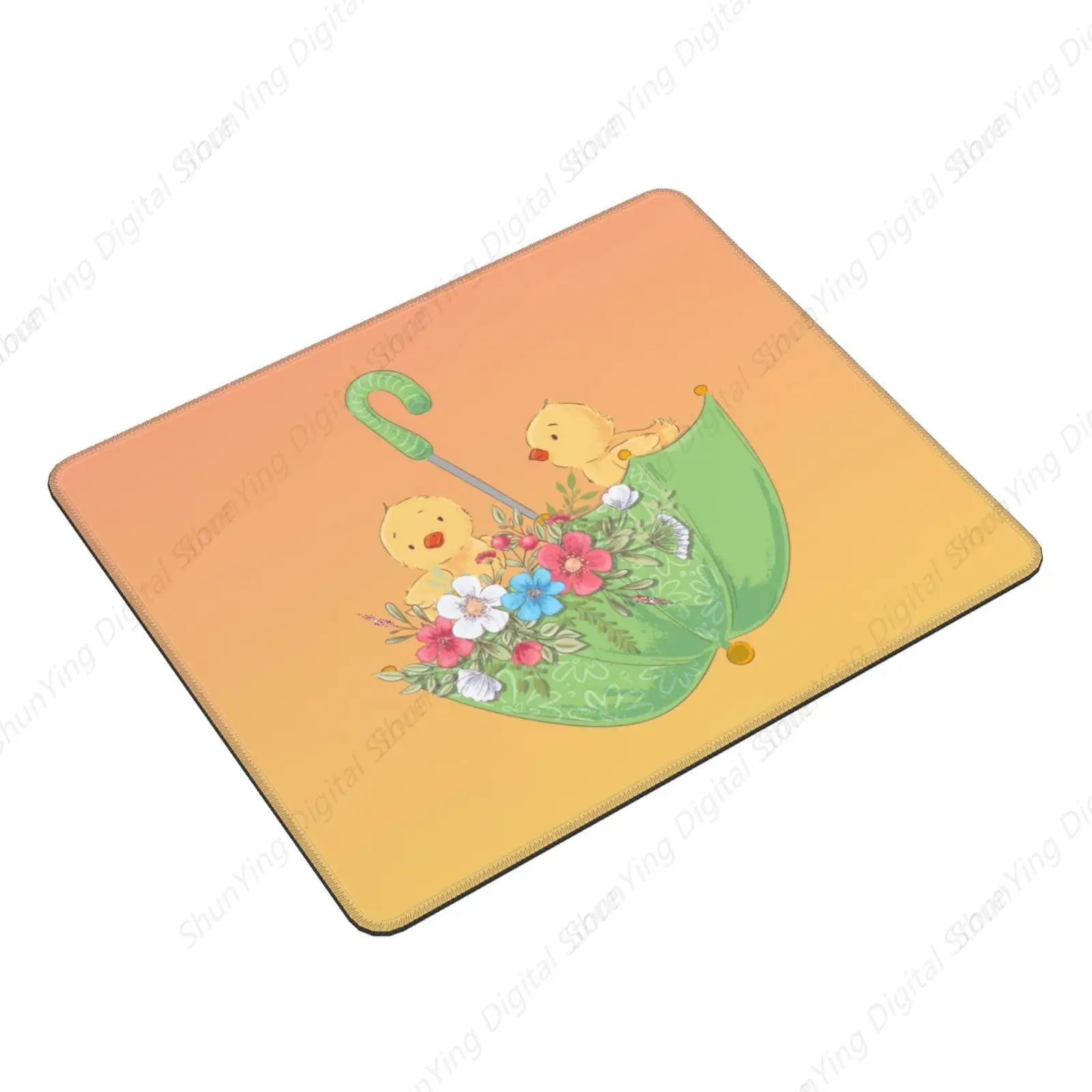 Cute Chicken Umbrella Pattern Mouse Pad Durable Anti Slip Mouse Pad Home Office Gaming Mouse Pad 18*22cm