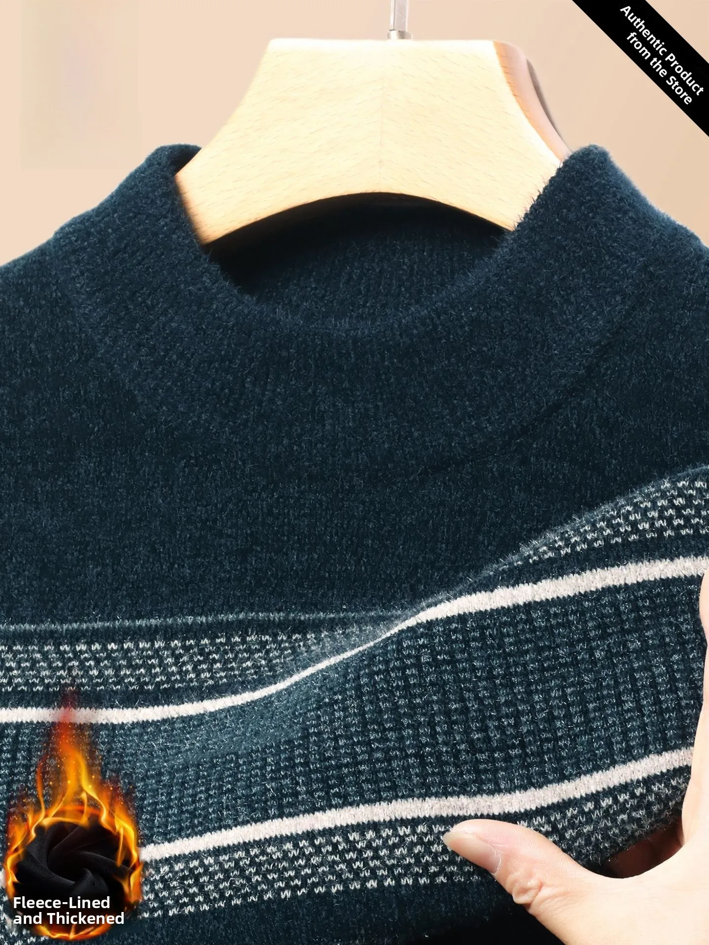 

Мужской цельный трикотаж с высоким воротником, осенне-зимний теплый топ, внутренняя одежда, базовый слой, вязаный irt