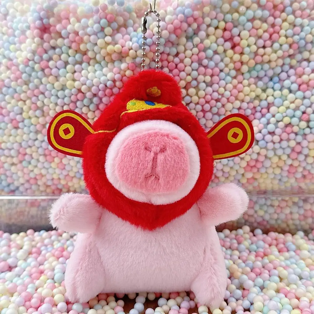 Muñeco de felpa Rosa Kawaii Capybara para niños, juguete de animales de peluche, muñeco de dibujos animados Capybara, cuentas, cadena, bolsa,