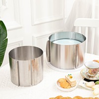 Adjustable Cake Ring for Baking 430 Stainless Steel 6-30cm Telescopic Mousse Ring Rustproof with Scale 3D Cake Baking Molds