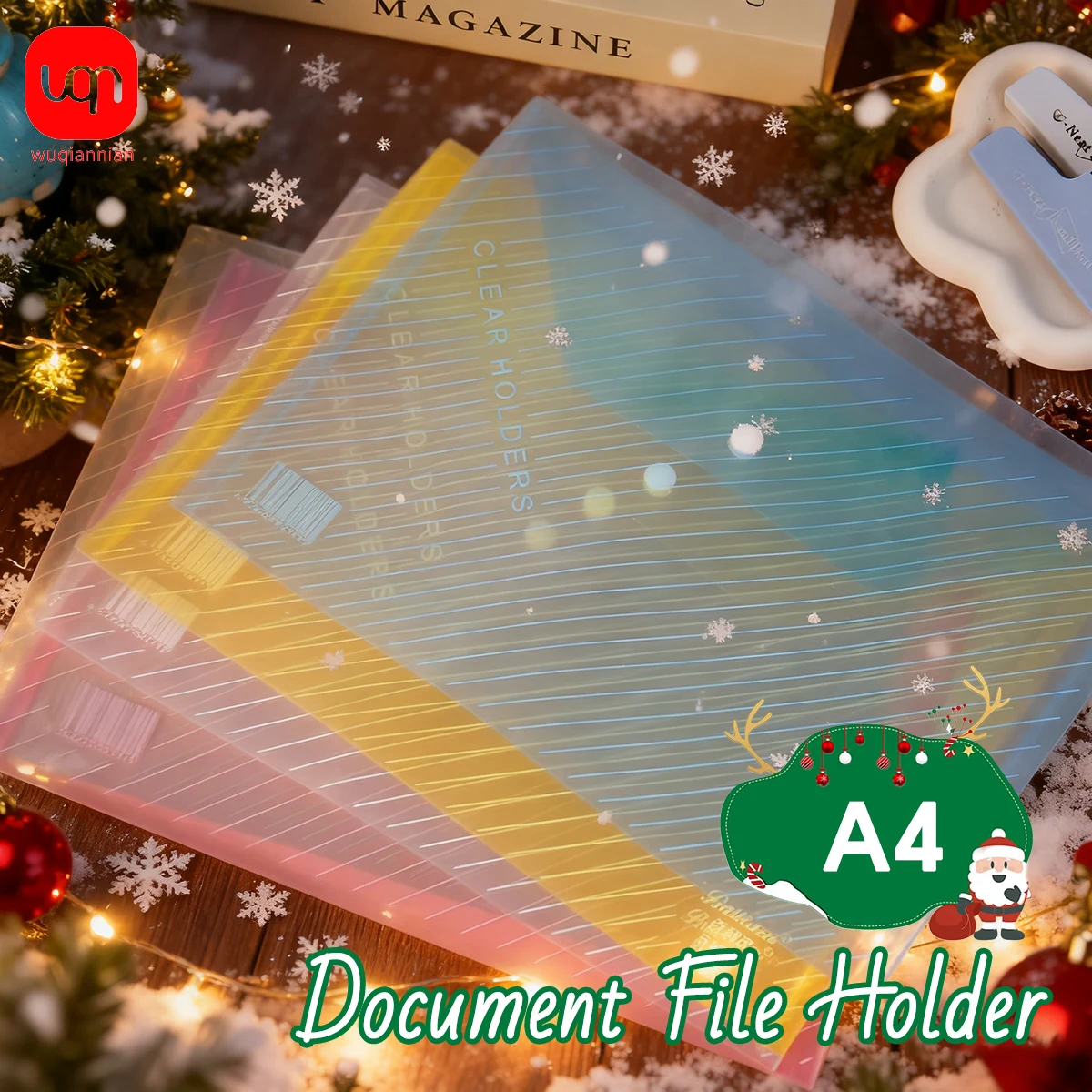 أكياس تخزين المستندات عالية الجودة WQN 5/10/15/20 قطعة مع زر كبس، شفافة، مناسبة للمستندات اليومية والمكتب