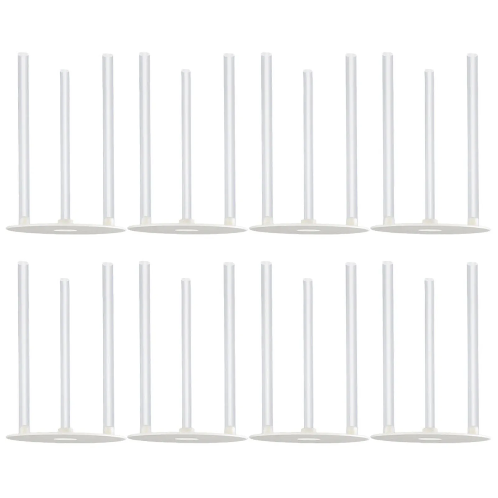 8set Separator Plates Pillars Set Round Layered Cake Support Rods Transparent Food-Grade Plastic Multilayer Cake Stand For