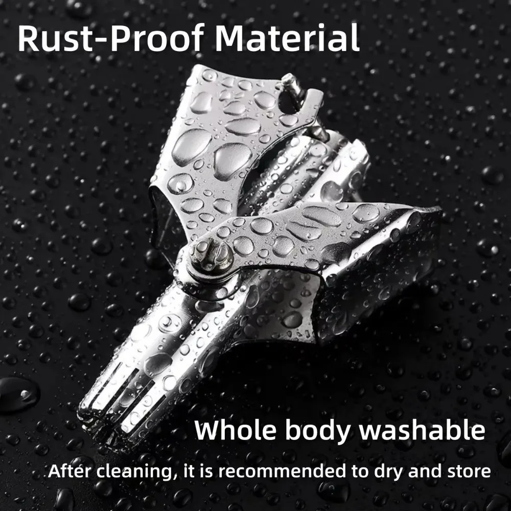 Stainless Steel Nose Grooming Clipper Washable Portable Manual Nose Hair Trimmer Battery Free Rotating Cutter Head