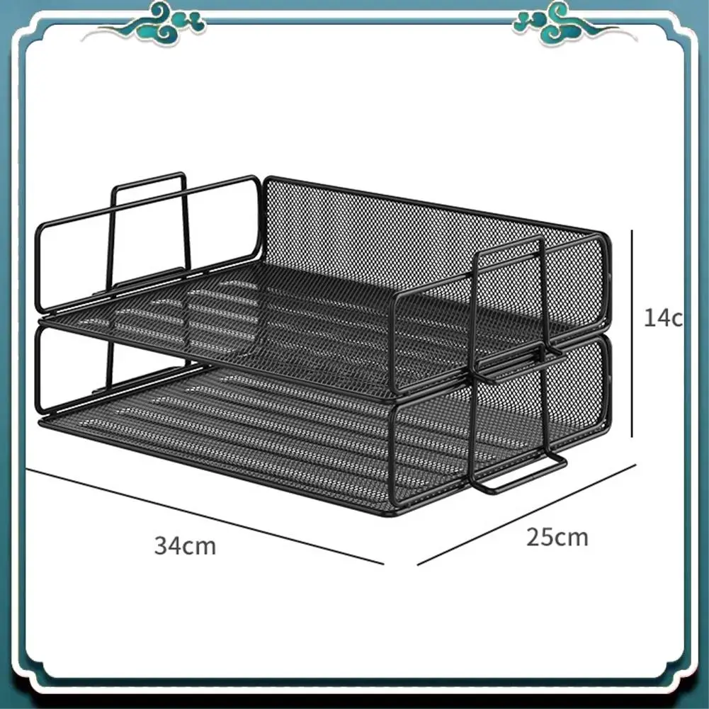 Easy To Use 2-Layer Letter Tray Stackable Paper Sorter Desktop Organizer Desk File Tray Office And School Supplies