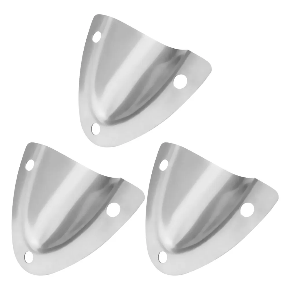 3Pcs Marine Ventilation Plate Stainless Steel Clamshell Design Boat Vent Cover Easy Install Corrosion Resistant Air Flow Louver