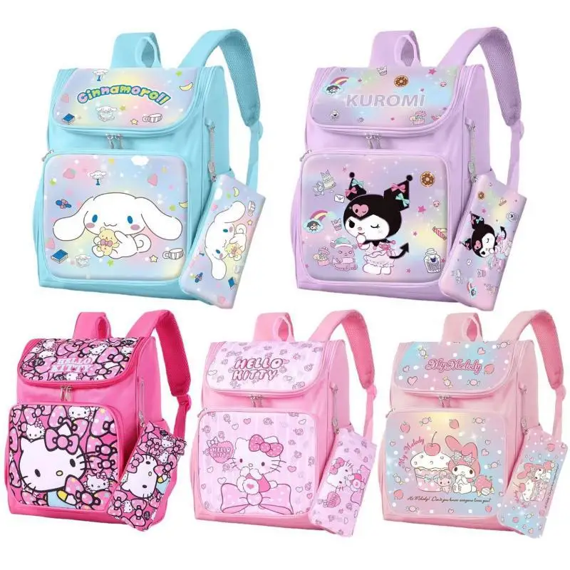 

Sanrios Hello Kittys Kuromi Schoolbag High-Capacity Good-Looking Lighten The Burden Bring Pen Case Backpack Festival Gift