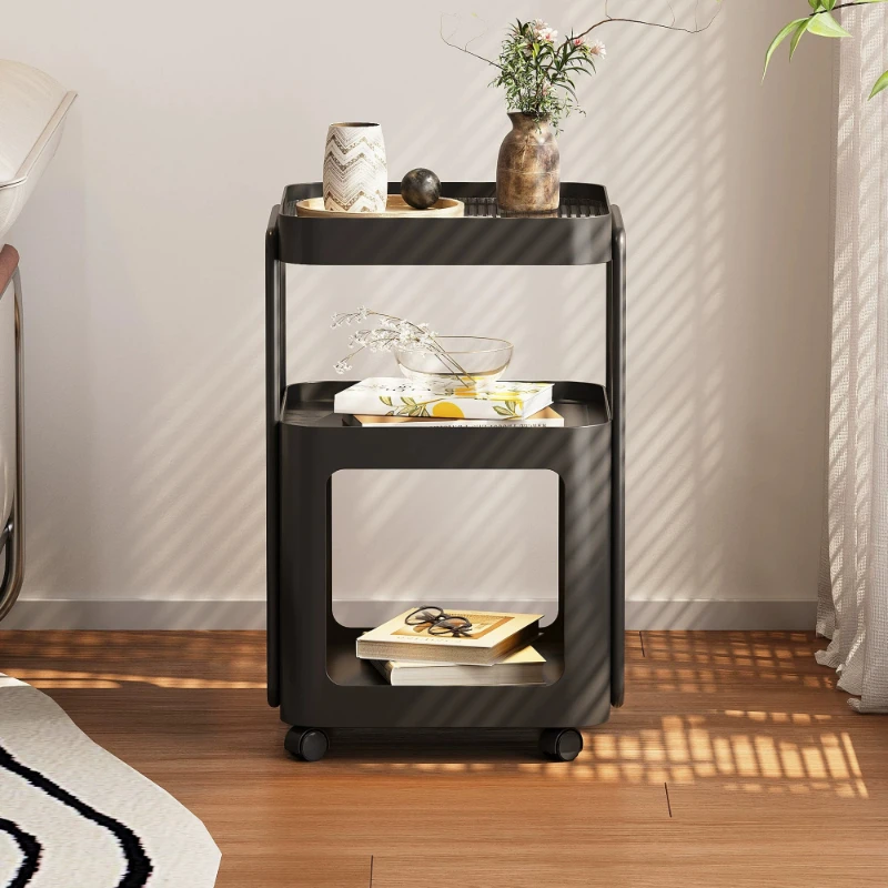 Wheel Black Side Table Corner Drink Modern Bedroom Metal Side Table Storage Small Mesa Ajustable En Altura Furniture Home
